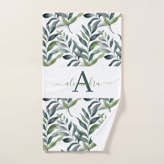 Elegant Eucalyptus Greenery Botanical Towel Set (Handtuch)