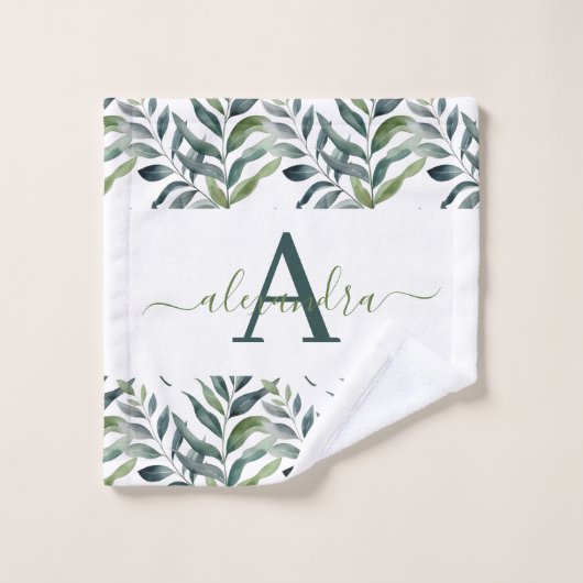 Elegant Eucalyptus Greenery Botanical Towel Set (Waschlappen)