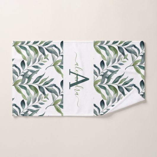 Elegant Eucalyptus Greenery Botanical Towel Set (Handtuch)