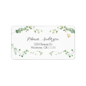 Elegant Eucalyptus Greenery Bridal Adressaufkleber (Vorne)