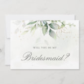 Elegant Eucalyptus Greenery Bridesmaid Vorschlag Einladung (Vorderseite)