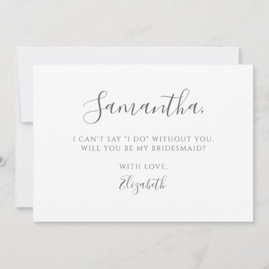 Elegant Eucalyptus Greenery Bridesmaid Vorschlag Einladung (Rückseite)