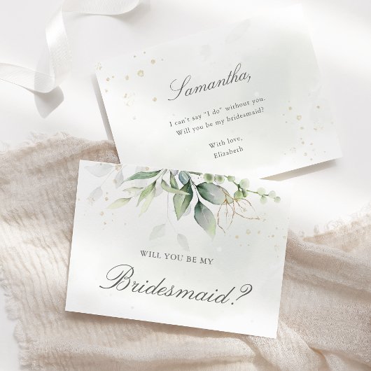 Elegant Eucalyptus Greenery Bridesmaid Vorschlag Einladung
