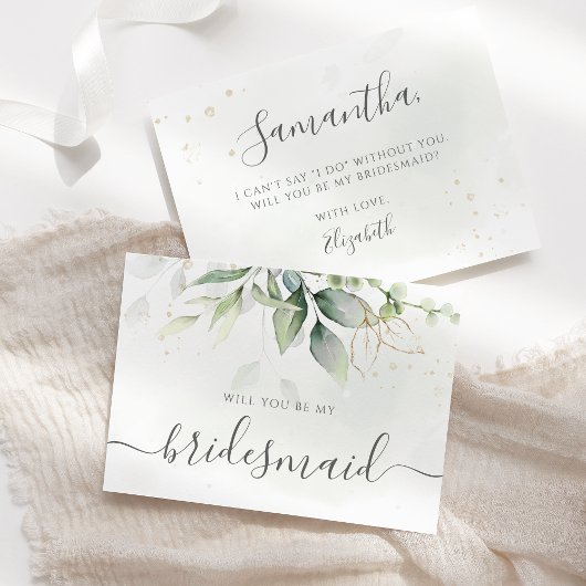 Elegant Eucalyptus Greenery Bridesmaid Vorschlag Einladung