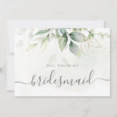 Elegant Eucalyptus Greenery Bridesmaid Vorschlag Einladung (Vorderseite)