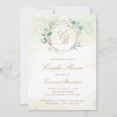 Elegant Eucalyptus Greenery Couples Baby Shower Einladung (Vorderseite)