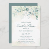 Elegant Eucalyptus Greenery Couples Dusche Einladung (Vorne/Hinten)
