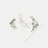 Elegant Eucalyptus Greenery Elegant Bridal Shower Serviette (Ecke)