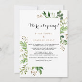 Elegant Eucalyptus Greenery Elopement Empfang Einladung (Vorderseite)