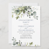 Elegant Eucalyptus Greenery ENGAGEMENT PARTY Einladung (Vorderseite)