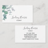 Elegant Eucalyptus Greenery Florist Visitenkarte (Vorne/Hinten)