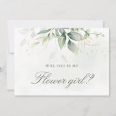 Elegant Eucalyptus Greenery Flower Girl Vorschlag Einladung (Vorderseite)