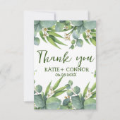 Elegant Eucalyptus Greenery Gefallen Dankeschön Ka Dankeskarte (Vorderseite)