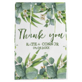 Elegant Eucalyptus Greenery Gefallen Vielen Dank Mittlere Geschenktüte (Rückseite)