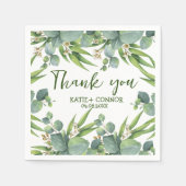 Elegant Eucalyptus Greenery Gefallen Vielen Dank Serviette (Vorderseite)