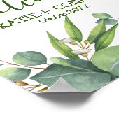Elegant Eucalyptus Greenery Gefallen Willkommensga Poster (Ecke)