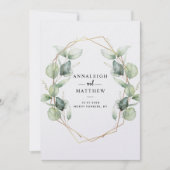 Elegant Eucalyptus Greenery Geometric Wedding Einladung (Vorderseite)