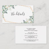 Elegant Eucalyptus Greenery Gold Wedding RSVP Begleitkarte (Vorne/Hinten)