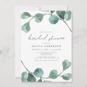 Elegant Eucalyptus Greenery Leaf Brautparty Einladung (Vorderseite)
