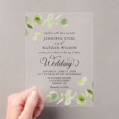 Elegant Eucalyptus Greenery Minimalist Wedding Acryleinladungen (Insitu (Handheld))