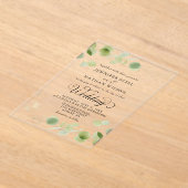 Elegant Eucalyptus Greenery Minimalist Wedding Acryleinladungen (Ablage )