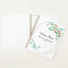Elegant Eucalyptus Greenery Peach Floral Planer