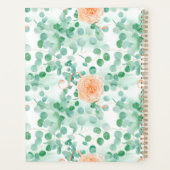 Elegant Eucalyptus Greenery Peach Floral Planer (Rückseite)