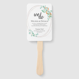 Elegant Eucalyptus Greenery Peach Floral Program Fächer