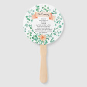 Elegant Eucalyptus Greenery Peach Floral Program Fächer (Rückseite)
