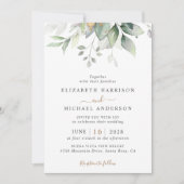 Elegant Eucalyptus Greenery QR Code Wedding Einladung (Vorderseite)
