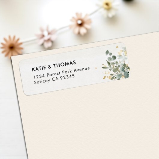 Elegant Eucalyptus Greenery Return Address Label