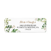 Elegant Eucalyptus Greenery Return Address Label (Vorne)