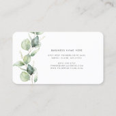 Elegant Eucalyptus Greenery Script Beauty Salon Visitenkarte (Rückseite)