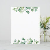 Elegant Eucalyptus Greenery Stationery Paper (Stehend Vorderseite)