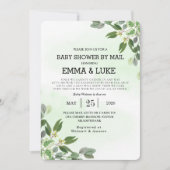Elegant Eucalyptus Greenery Succulent Baby Shower Einladung (Vorderseite)