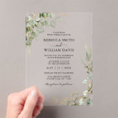 Elegant Eucalyptus Greenery Wedding Acryleinladungen (Insitu (Handheld))