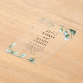 Elegant Eucalyptus Greenery Wedding Acryleinladungen (Ablage )