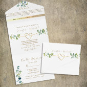 Elegant Eucalyptus Greenery Wedding All In One Einladung