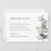 Elegant Eucalyptus Greenery Wedding Dankeskarte (Vorderseite)