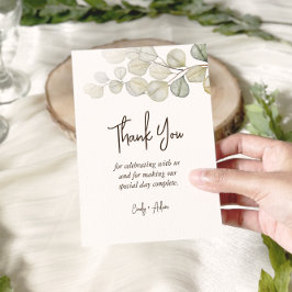 Elegant Eucalyptus Greenery Wedding Dankeskarte