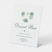 Elegant Eucalyptus Greenery Wedding Dessert Bar Sockelschild (Vorderseite)