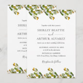 Elegant Eucalyptus Greenery Wedding Einladung (Vorne/Hinten)