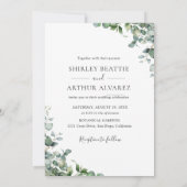 Elegant Eucalyptus Greenery Wedding Einladung (Rückseite)
