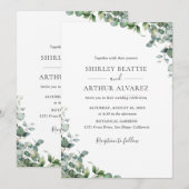 Elegant Eucalyptus Greenery Wedding Einladung (Vorne/Hinten)
