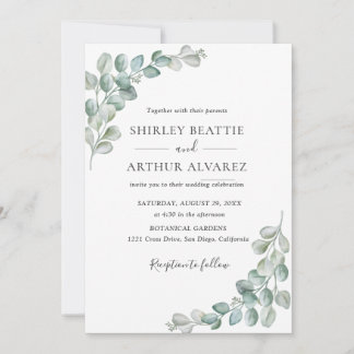 Elegant Eucalyptus Greenery Wedding Einladung