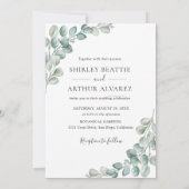 Elegant Eucalyptus Greenery Wedding Einladung (Rückseite)