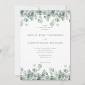 Elegant Eucalyptus Greenery Wedding Einladung (Vorderseite)