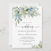 Elegant Eucalyptus Greenery Wedding Einladung (Vorderseite)