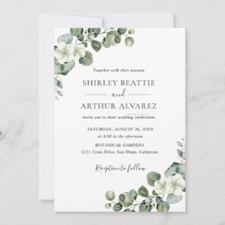 Elegant Eucalyptus Greenery Wedding Einladung