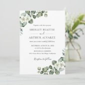 Elegant Eucalyptus Greenery Wedding Einladung (Stehend Vorderseite)